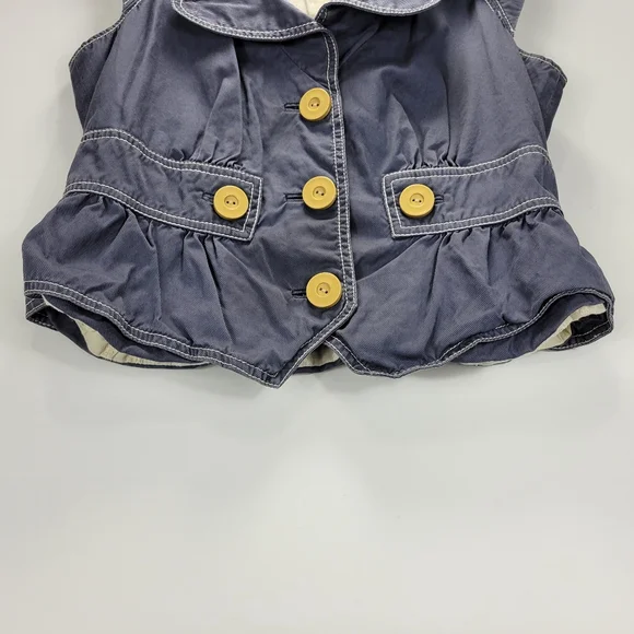 Elevenses Anthropologie Ruffle Button Top Womens 8 Dainty Festival Prairie Boho - Picture 6 of 11